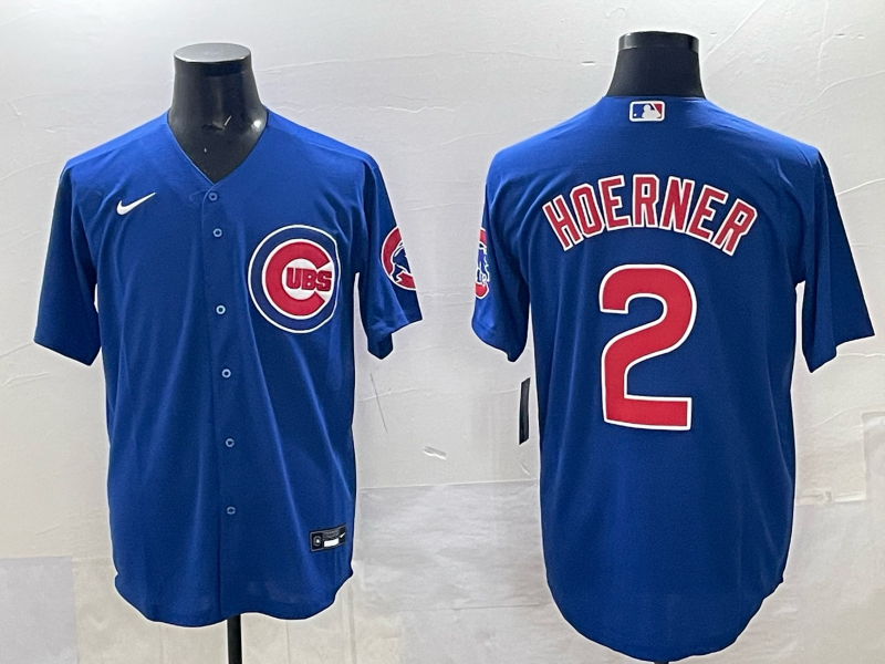 Men's Chicago Cubs Nico Hoerner #2 Royal Limited Player Jersey baseball jersey product view 1