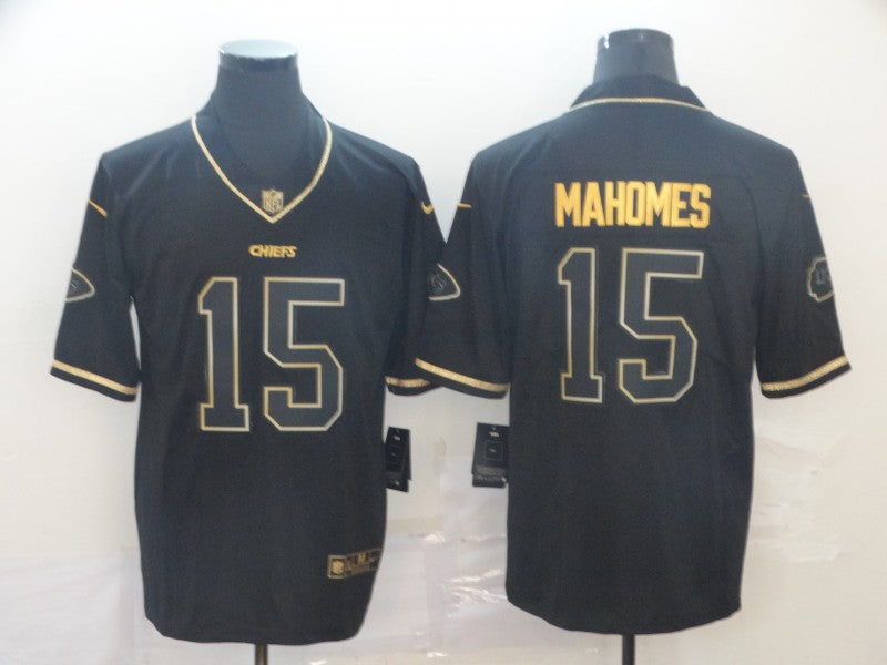 Men's Kansas City Chiefs #15 Patrick Mahomes Black Player Game Jersey1 football jersey product view 1