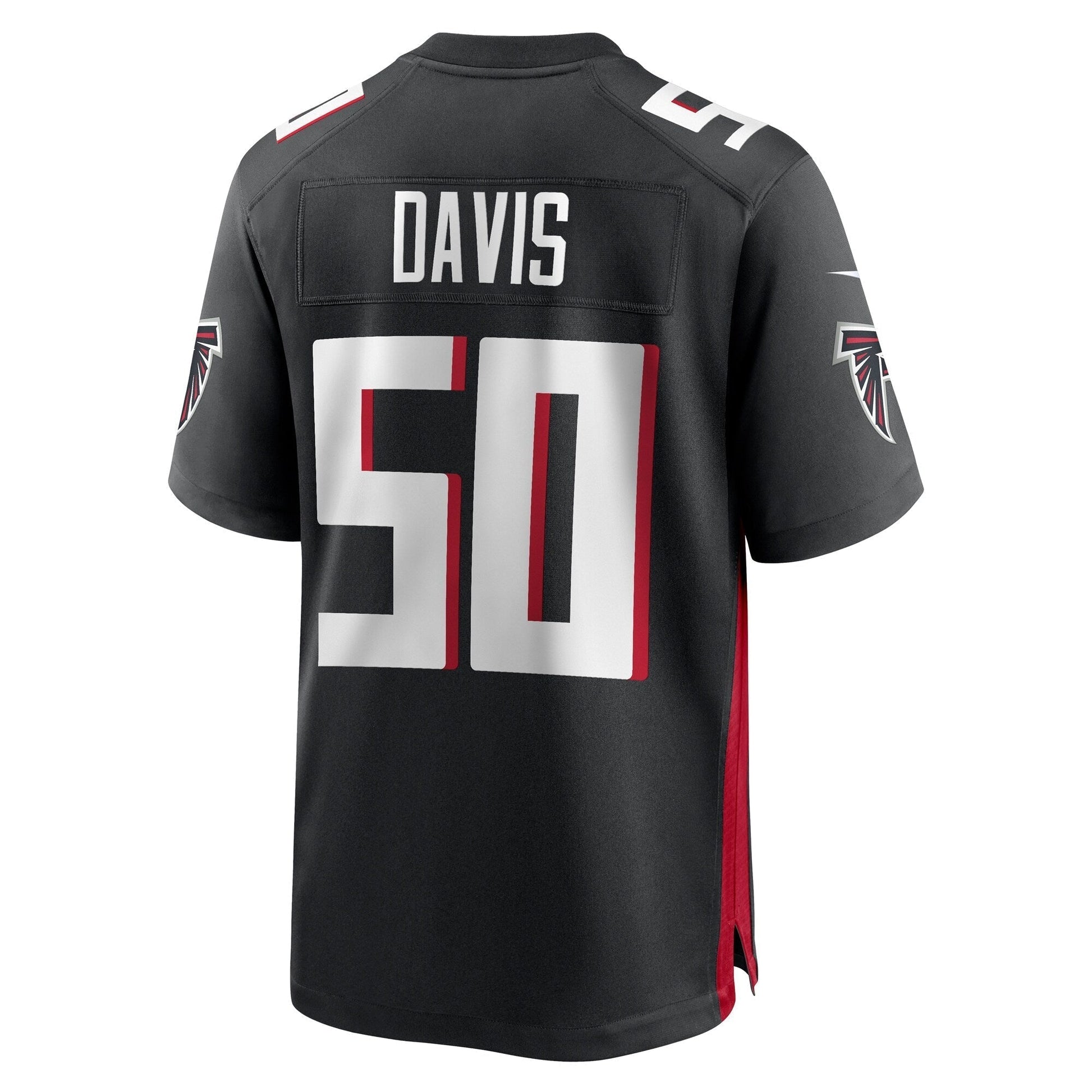 Tae Davis Atlanta Falcons Nike Team Game Jersey - Black football jersey product view 3