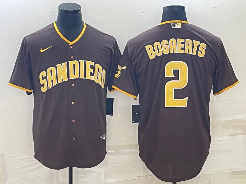 Men's San Diego Padres Xander Bogaerts #2 Brown Replica Player Jersey1 baseball jersey product view 1