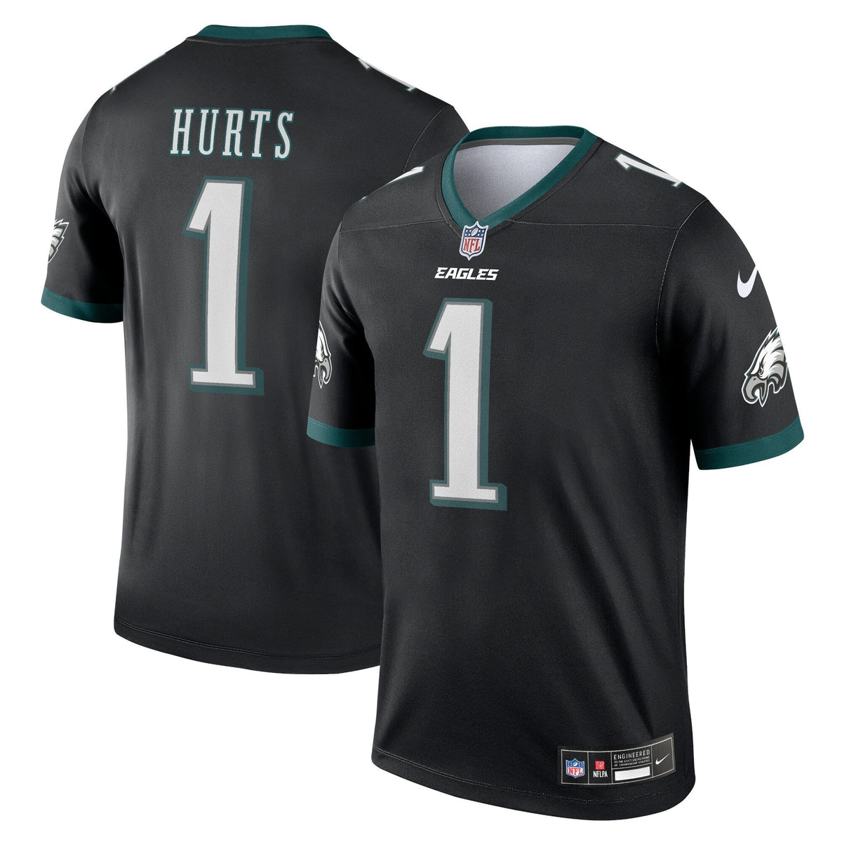 Jalen Hurts Philadelphia Eagles Nike Legend Jersey - Black football jersey product view 1