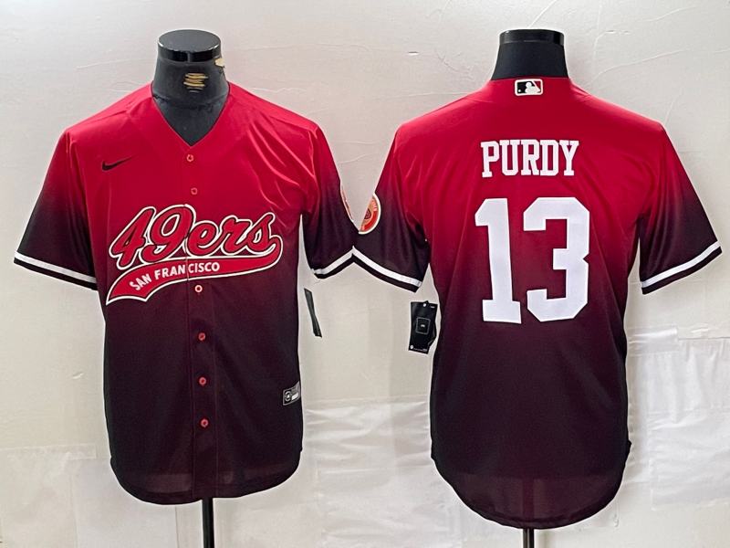 Men's San Francisco 49ers Brock Purdy #13 Scarlet Player Jersey1 football jersey product view 1