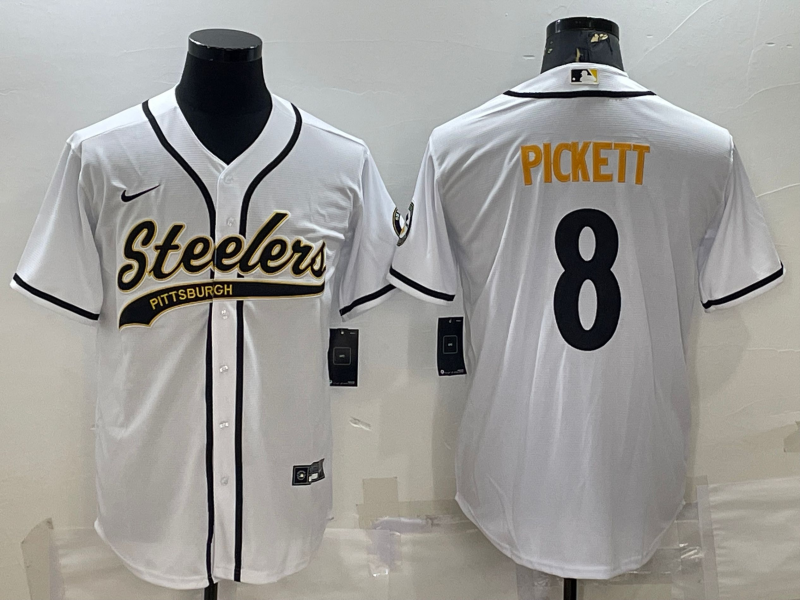 Men's Pittsburgh Steelers Kenny Pickett #8 White Player Jersey1 football jersey product view 1