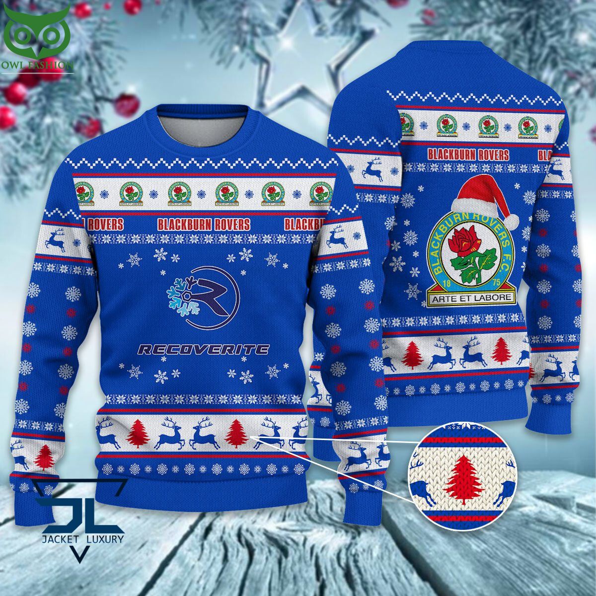 Blackburn Rovers EPL League Cup Ugly Sweater - Adult & Kids T-Shirts, Sweatshirts & Hoodies apparel design preview 1