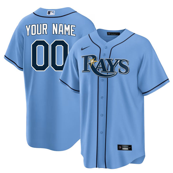 Custom Tampa Bay Rays Devil Rays Jersey - Light Blue baseball jersey product view 1