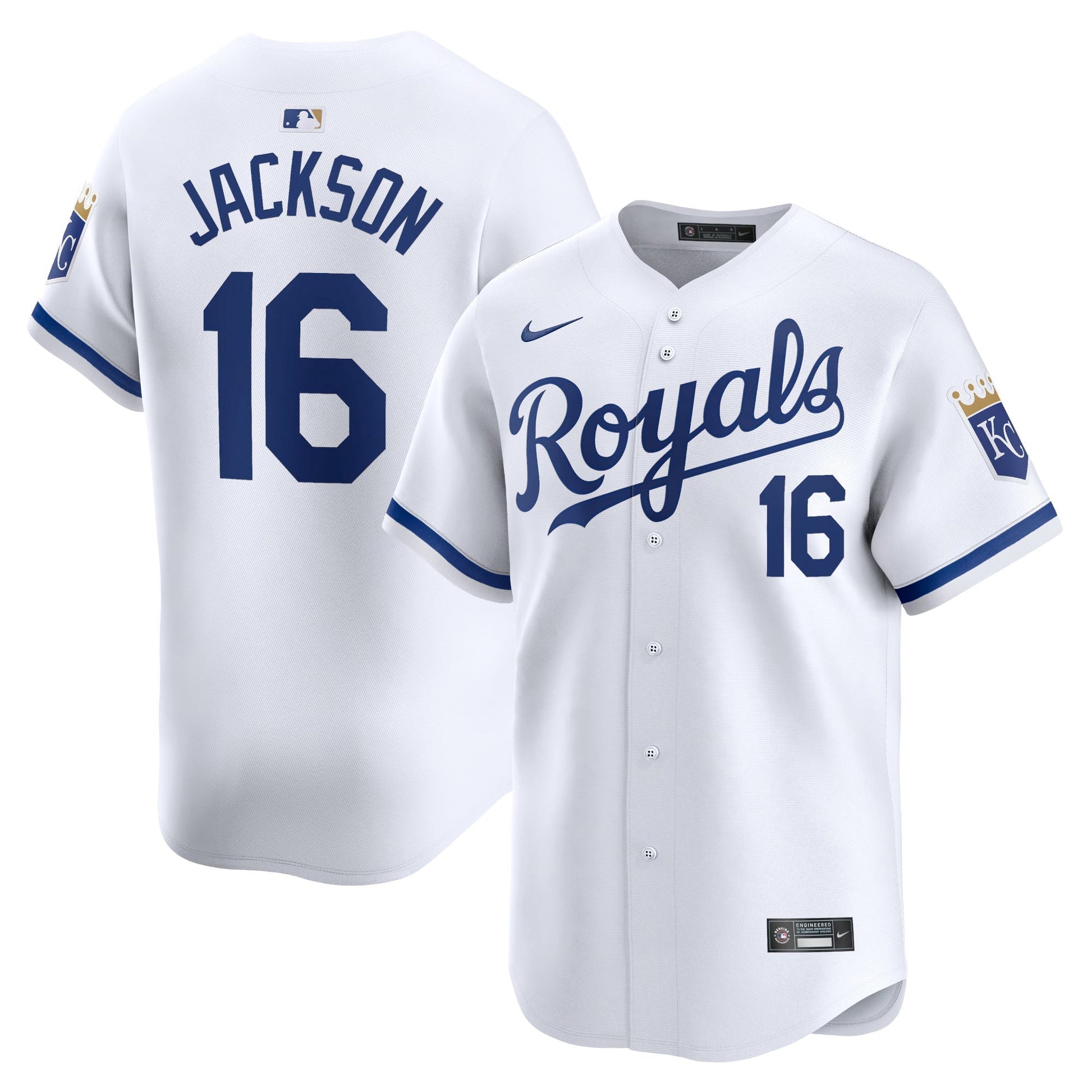 Bo Jackson Kansas City Royals Home Jersey - White baseball jersey product view 1