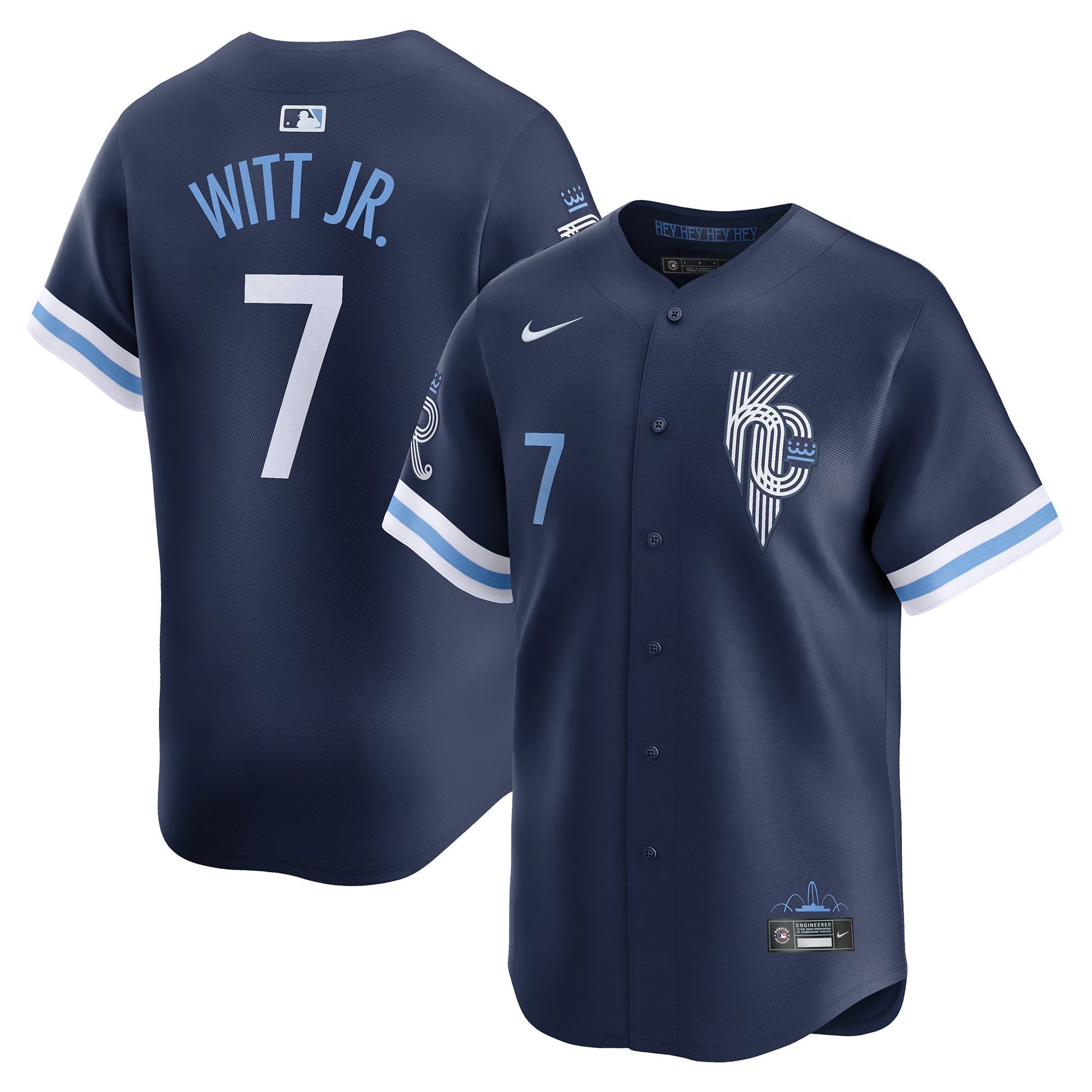Bobby Witt Jr Kansas City Royals City Connect Jersey - Navy baseball jersey product view 1