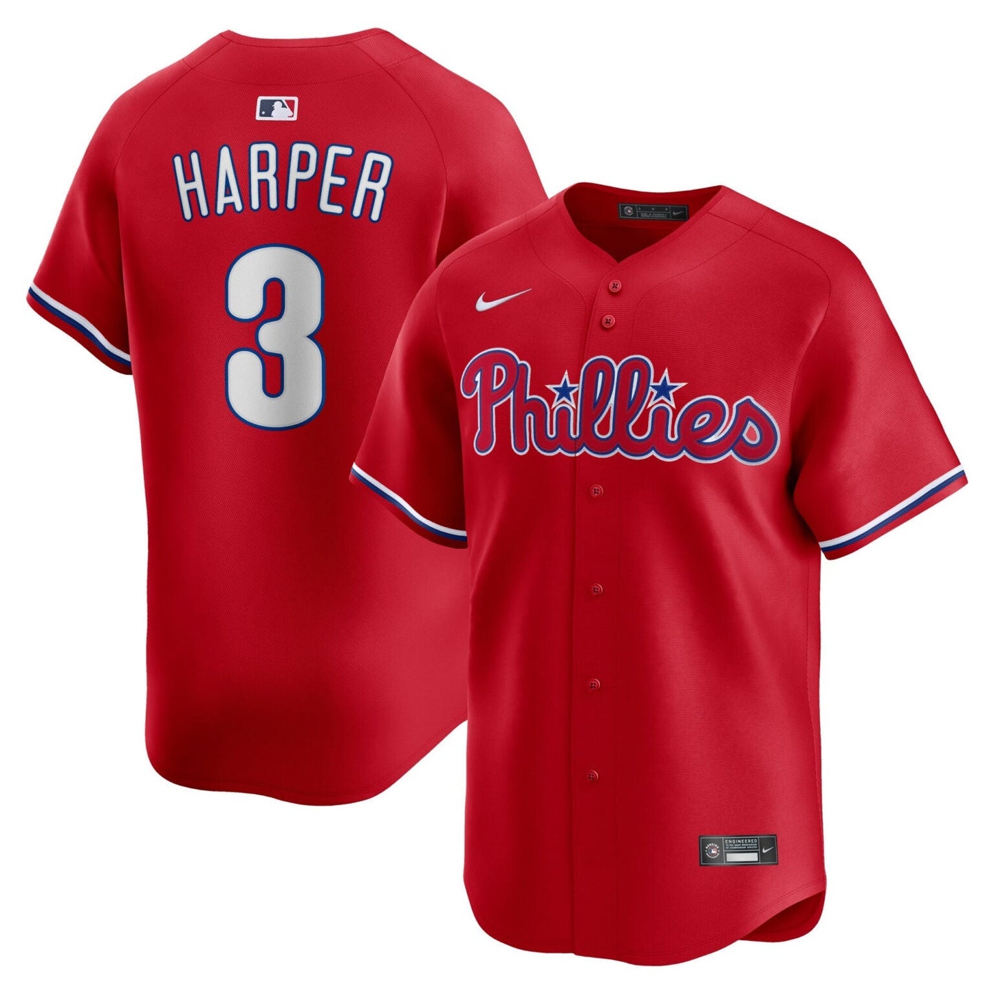 Bryce Harper Philadelphia Phillies Alternate Limited Jersey – Red baseball jersey product view 1