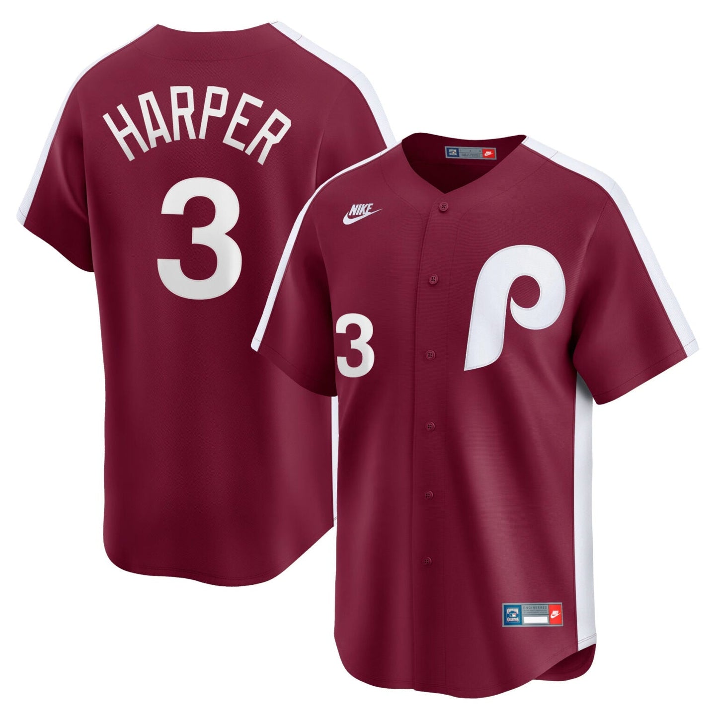 Bryce Harper Philadelphia Phillies Cooperstown Limited Jersey – Red baseball jersey product view 1