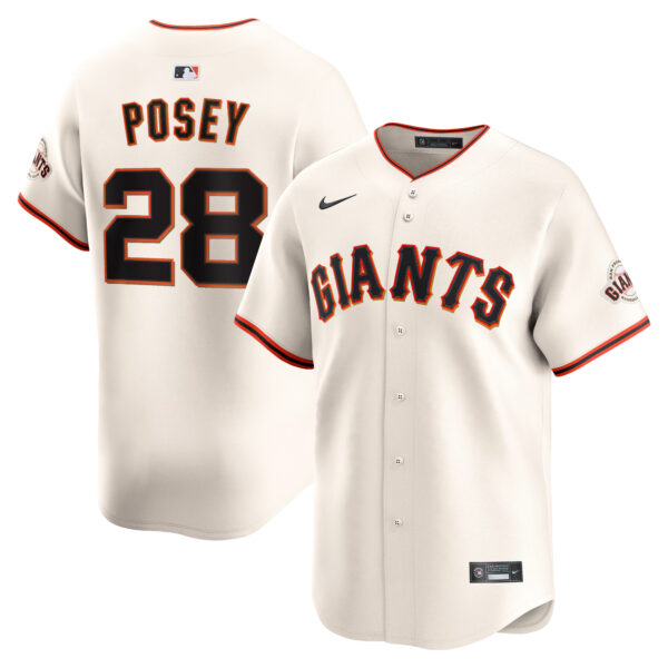 Buster Posey San Francisco Giants Home Limited Jersey - Cream baseball jersey product view 1