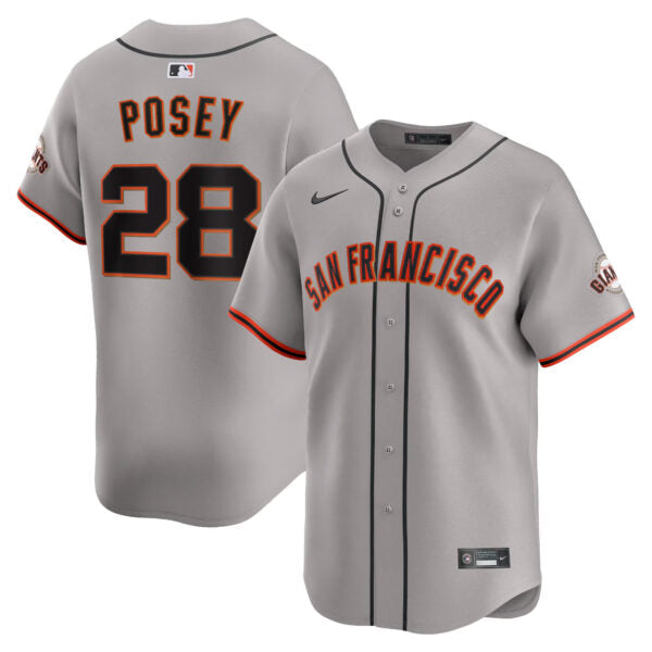 Buster Posey San Francisco Giants Road Limited Jersey - Gray baseball jersey product view 1