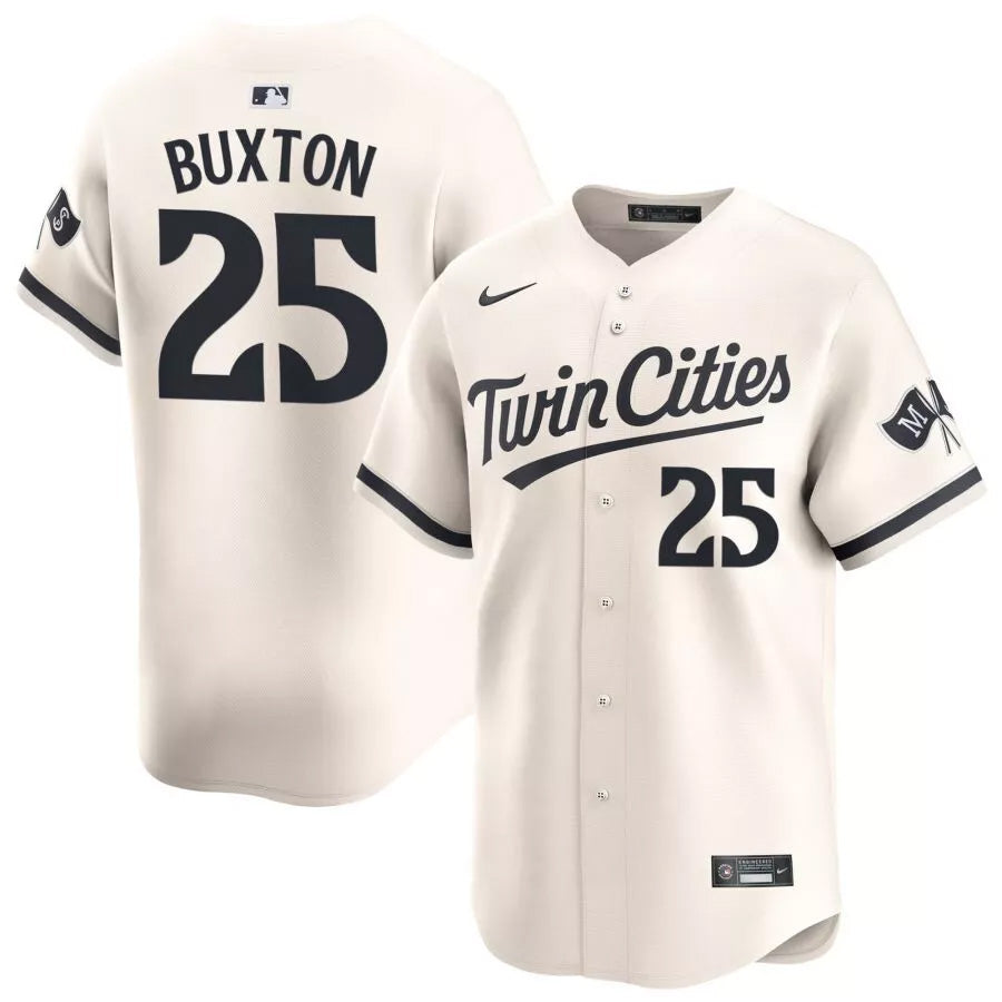 Byron Buxton Minnesota Twins Alternate Jersey - Cream baseball jersey product view 1