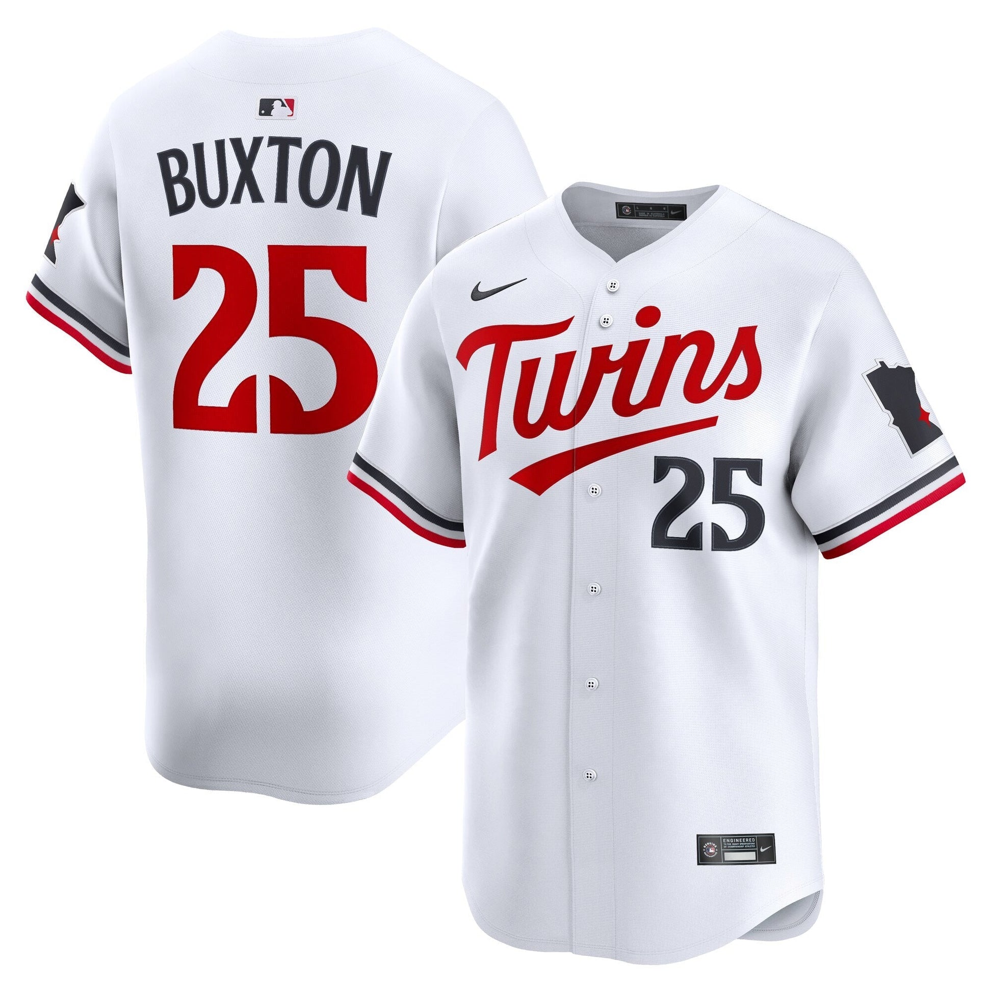 Byron Buxton Minnesota Twins Home Jersey - White baseball jersey product view 1