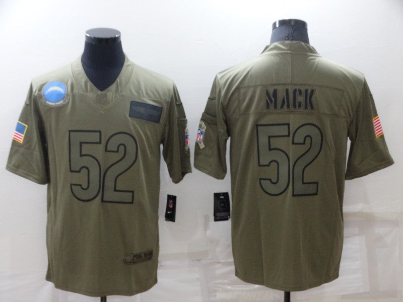 Men's Los Angeles Chargers Khalil Mack #52 Brown Player Jersey1 football jersey product view 1