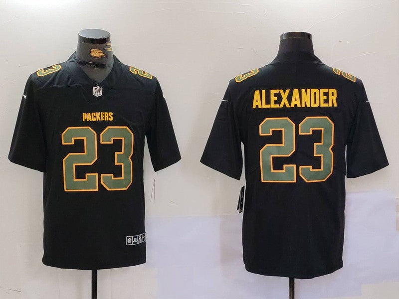 Men's Green Bay Packers Jaire Alexander #23 Black Fashion Game Jersey1 football jersey product view 1