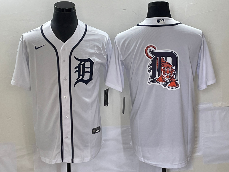Men's Detroit Tigers White Home Replica Team Jersey baseball jersey product view 1