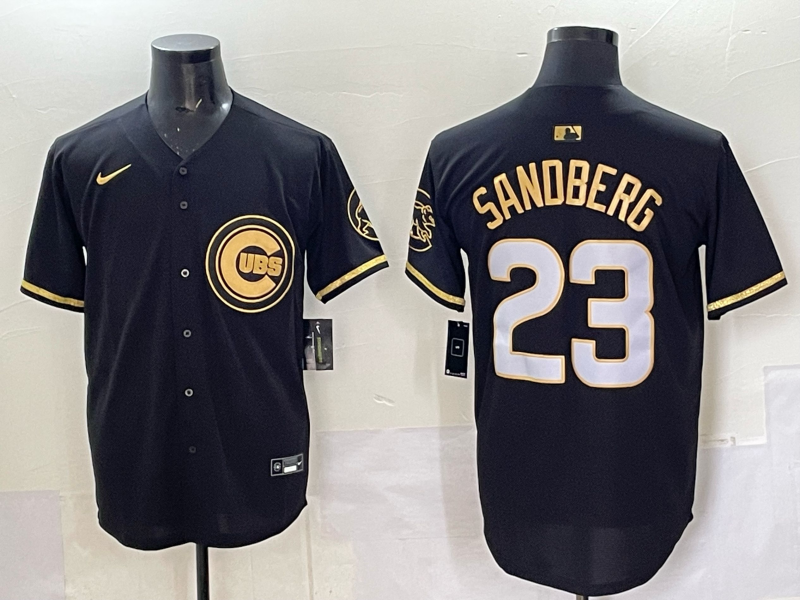 Men's Chicago Cubs Ryne Sandberg #23 Black Alternate Limited Player Jersey baseball jersey product view 1