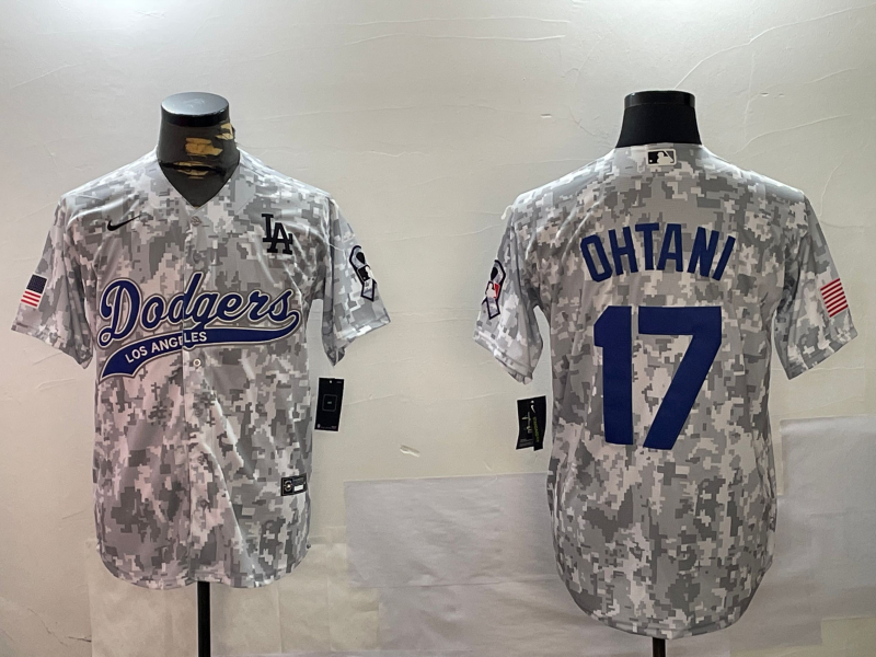 Men's Los Angeles Dodgers Shohei Ohtani #17 Arctic Camo 2024 Salute to Service Limited Jersey1 baseball jersey product view 1