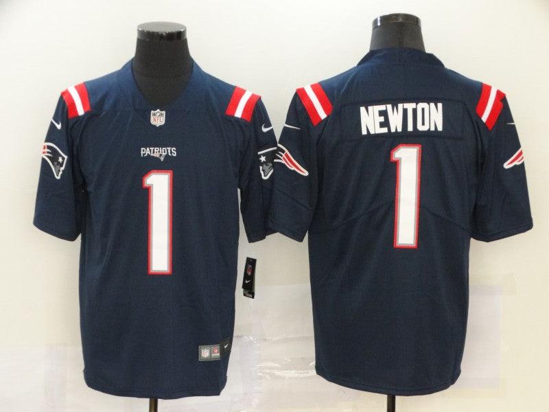Men's New England Patriots Cam Newton #1 Navy Game Player Jersey1 football jersey product view 1