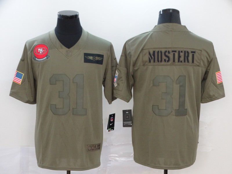 Men's San Francisco 49ers Raheem Mostert #31 Brown Game Jersey1 football jersey product view 1