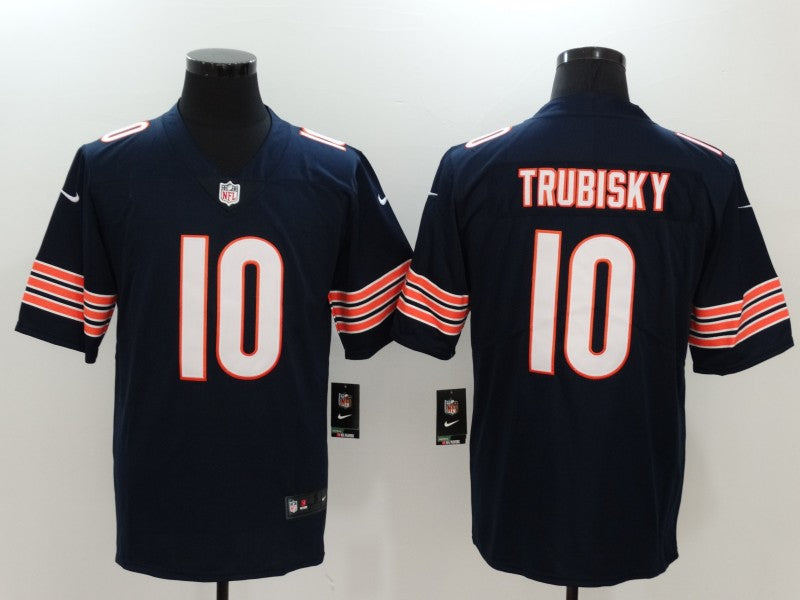 Men's Chicago Bears Mitch Trubisky #10 Navy Game Jersey1 football jersey product view 1