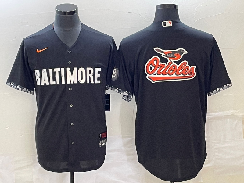 Men's Baltimore Orioles Black 2023 City Connect Replica Team Jersey baseball jersey product view 1