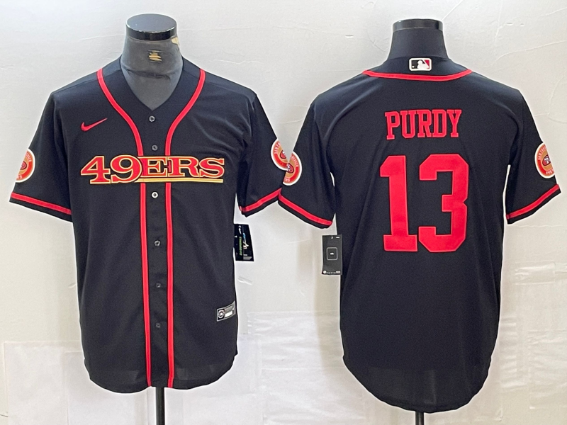 Men's San Francisco 49ers Brock Purdy #13 Black Joint Edition Player Jersey1 football jersey product view 1