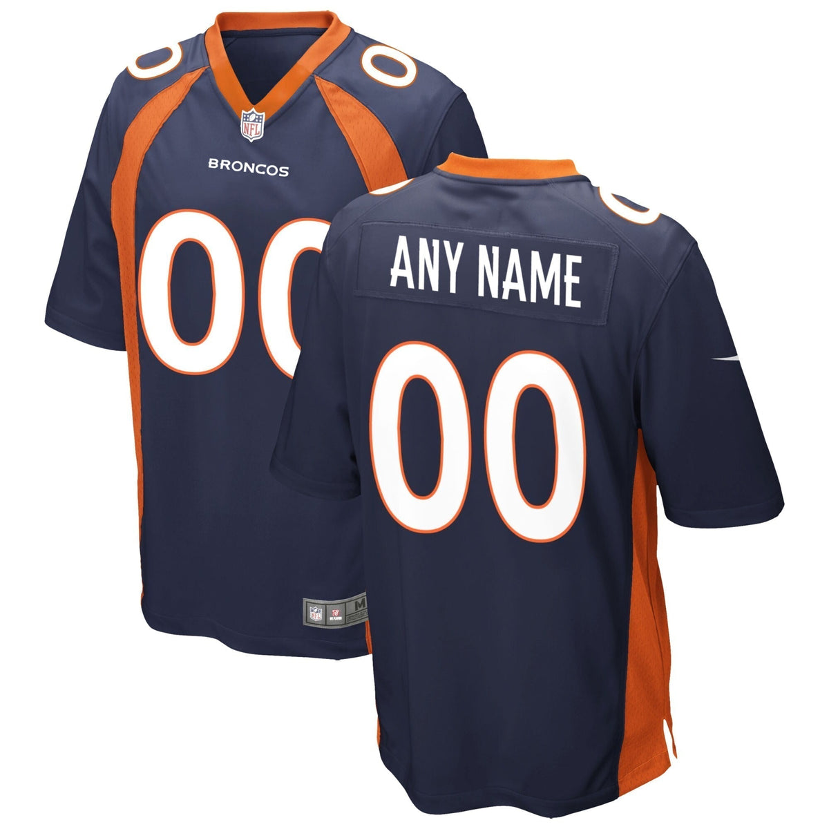 Denver Broncos Nike Alternate Custom Game Jersey - Navy football jersey product view 1
