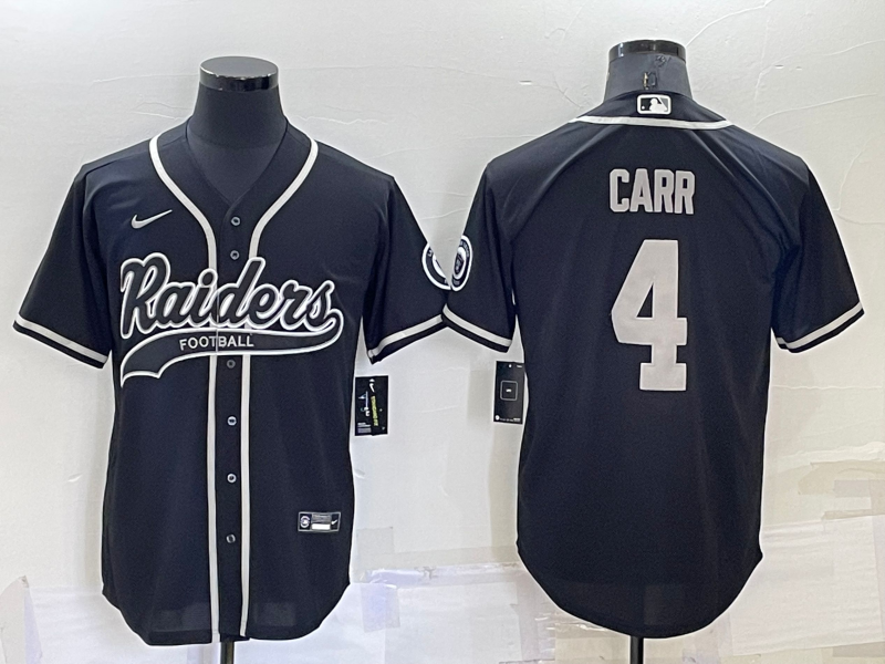Men's Las Vegas Raiders Derek Carr #4 Black Game Jersey1 Joint Edition football jersey product view 1