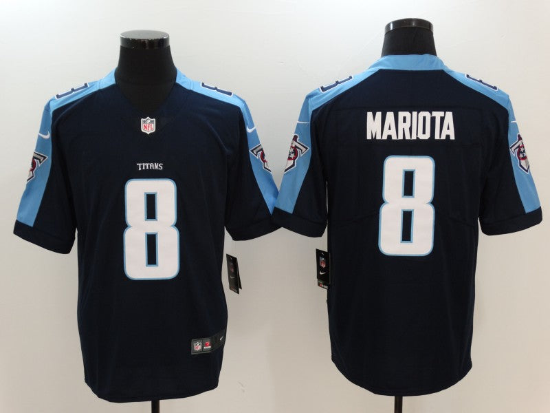 Men's Tennessee Titans Marcus Mariota #8 Navy Game Player Jersey1 football jersey product view 1