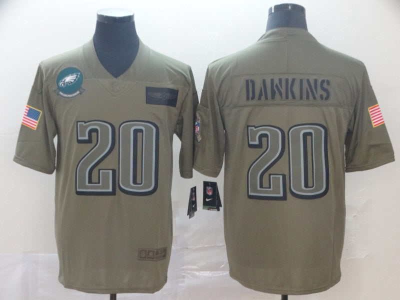 Men's Philadelphia Eagles Brian Dawkins #20 Brown Game Jersey1 football jersey product view 1