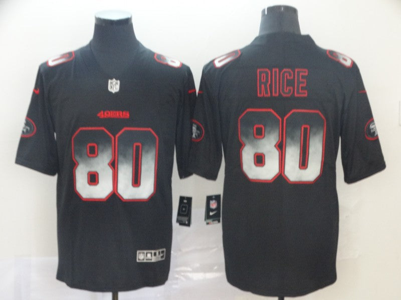 Men's San Francisco 49ers #80 Jerry Rice Black Authentic Game Jersey1 football jersey product view 1