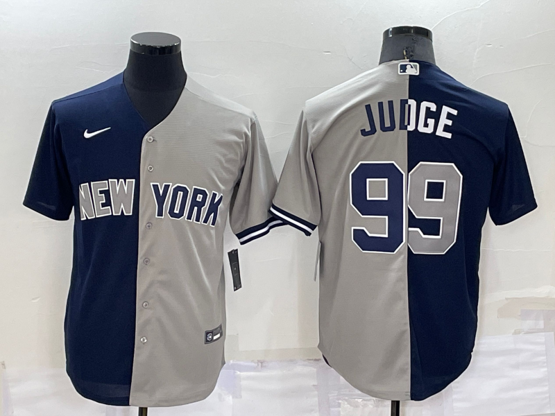 Men's New York Yankees Aaron Judge #99 Navy/Gray Replica Baseball Jersey1 baseball jersey product view 1