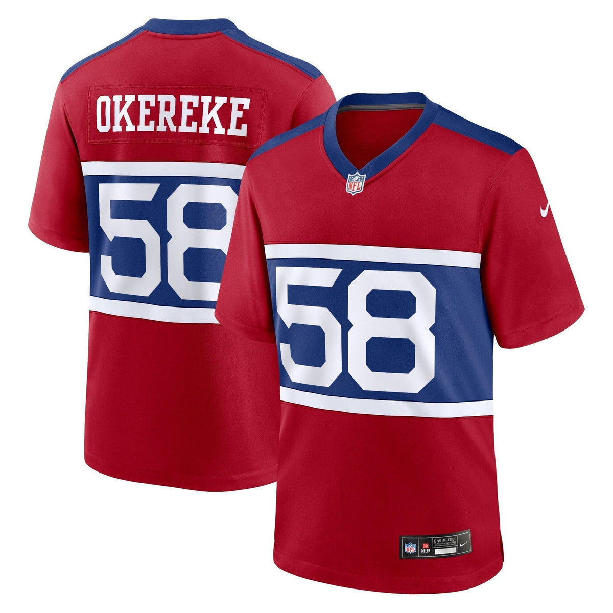 Bobby Okereke New York Giants Nike Alternate Game Jersey - Century Red football jersey product view 1