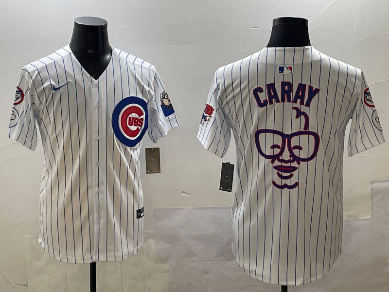 Men's Chicago Cubs Harry Caray White Replica Player Jersey1 baseball jersey product view 1