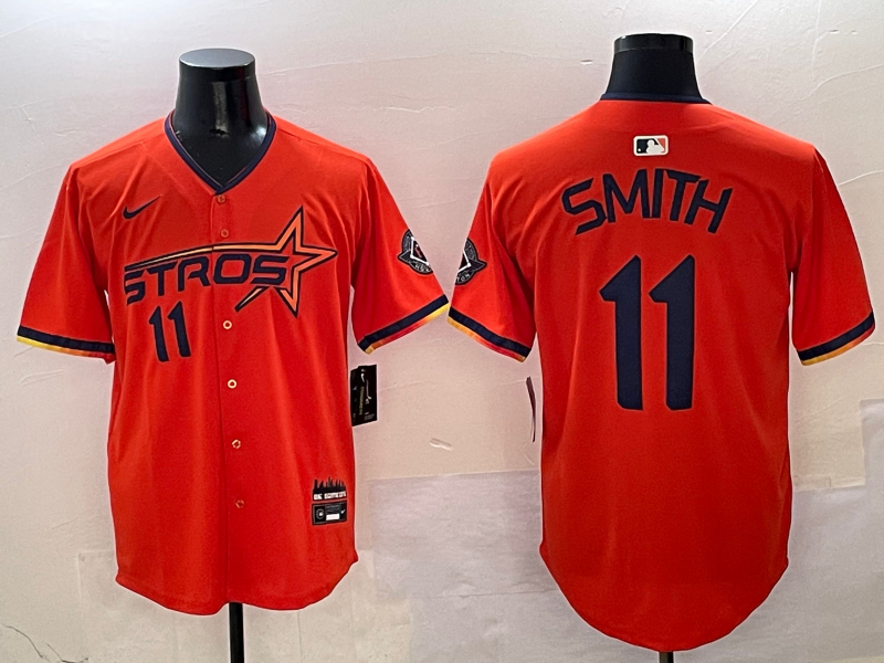 Men's Houston Astros Cam Smith #11 Orange 2025 City Connect Limited Player Jersey1 baseball jersey product view 1