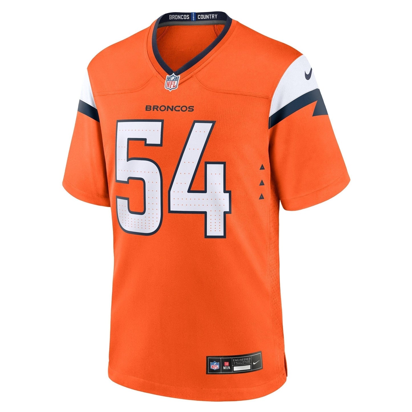 Alex Forsyth Denver Broncos Nike Team Game Jersey - Orange football jersey product view 2