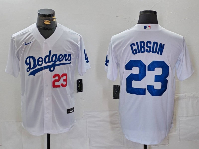 Men's Los Angeles Dodgers Kirk Gibson #23 White Home Limited Player Jersey1 baseball jersey product view 1