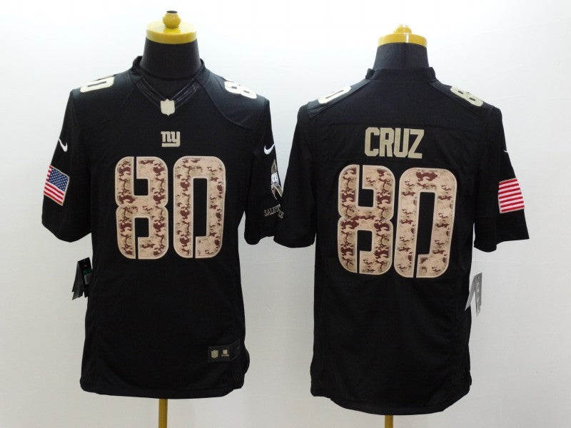 Men's New York Giants Victor Cruz #80 Black Game Player Jersey1 football jersey product view 1