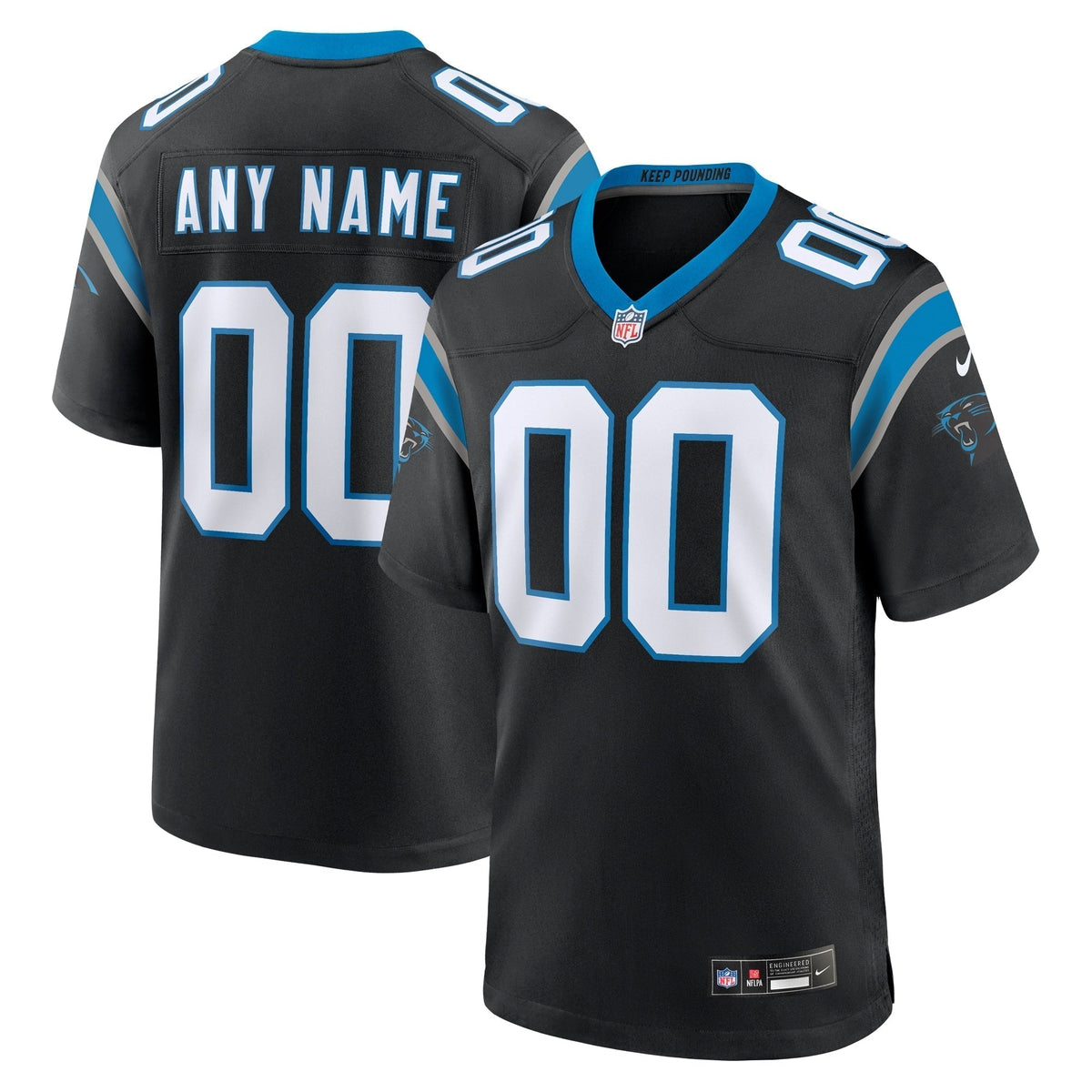 Carolina Panthers Nike Custom Game Jersey - Black football jersey product view 1