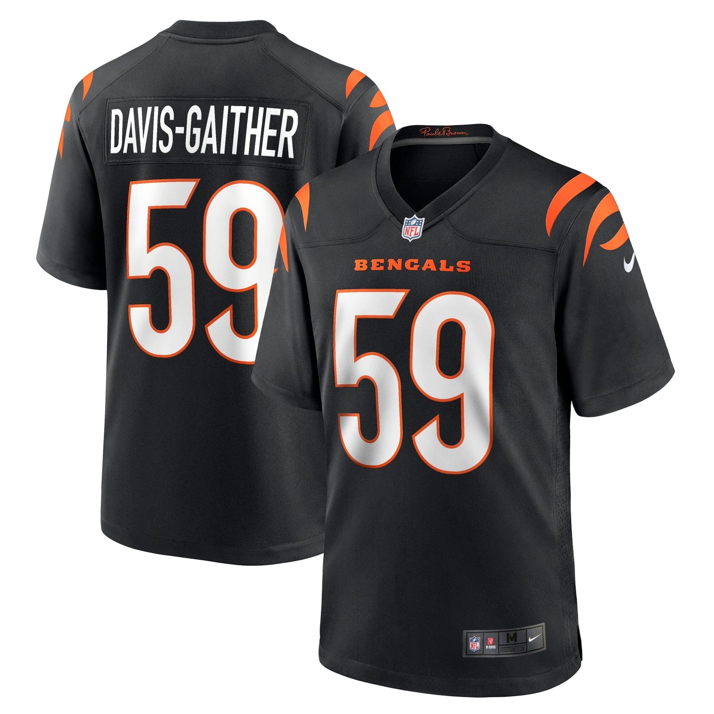 Akeem Davis-Gaither Cincinnati Bengals Nike Game Jersey - Black football jersey product view 1