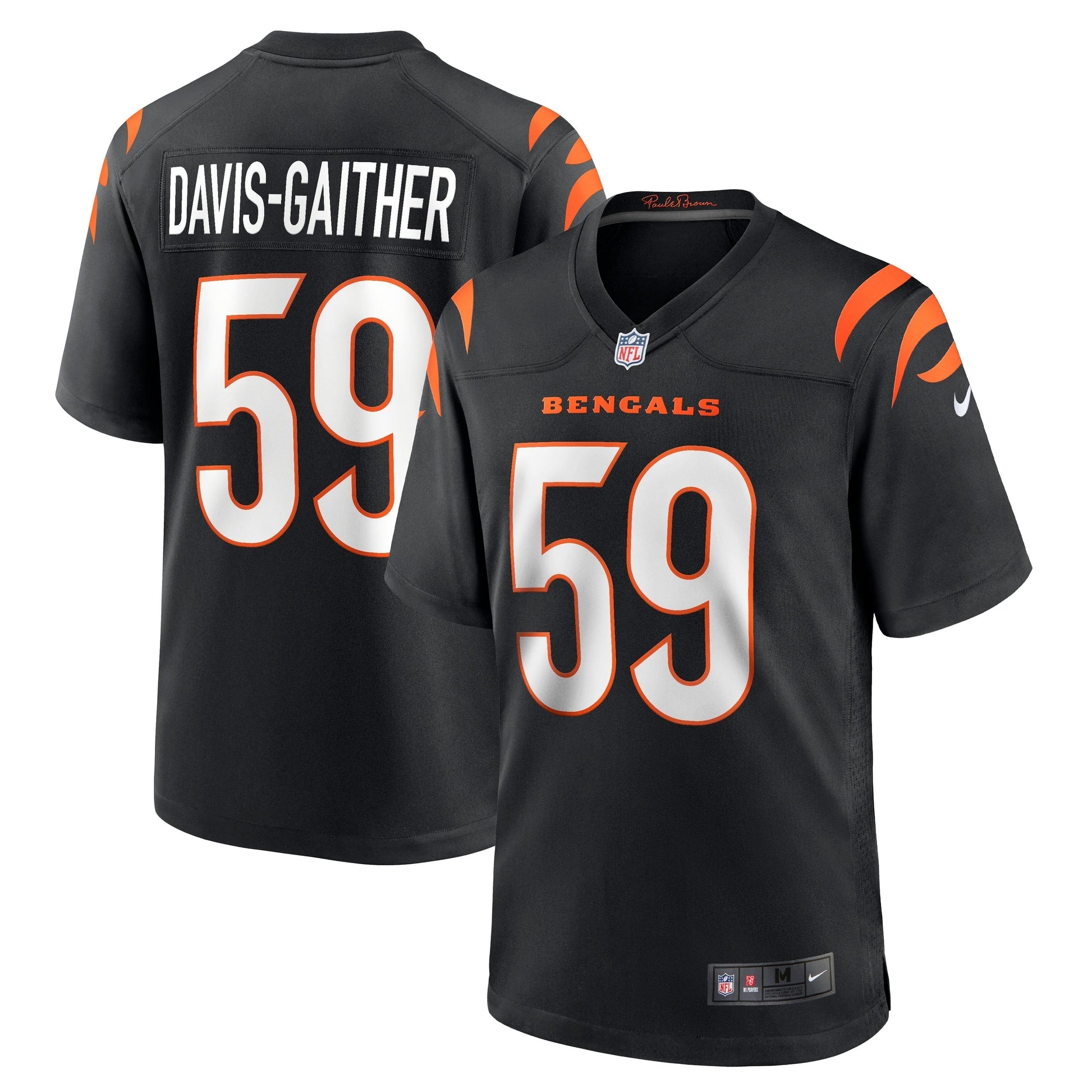 Akeem Davis-Gaither Cincinnati Bengals Nike Game Jersey - Black football jersey product view 1