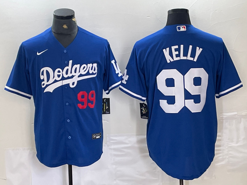 Men's Los Angeles Dodgers Joe Kelly #99 Blue Replica Player Jersey1 baseball jersey product view 1