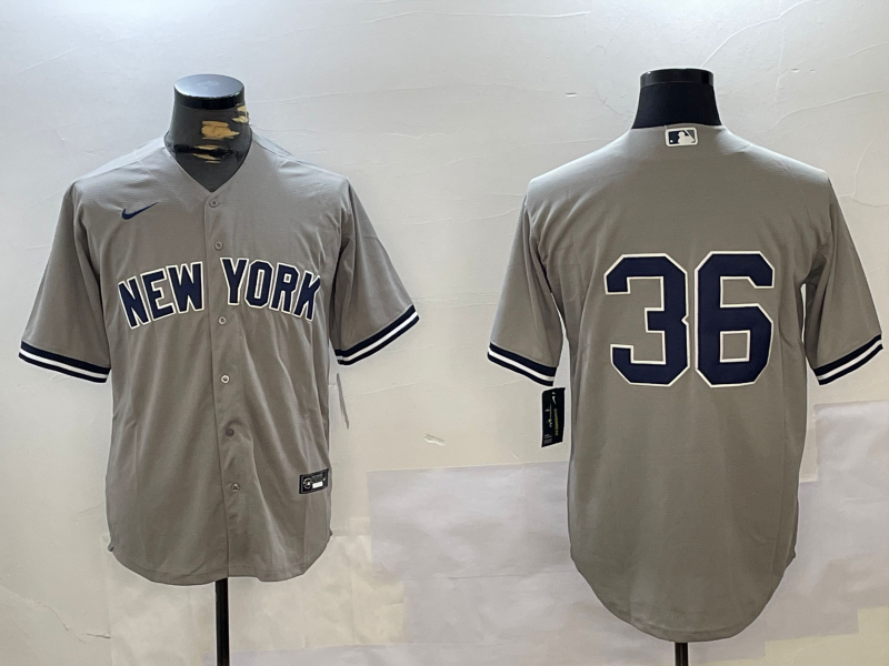 Men's New York Yankees Clarke Schmidt #36 Gray Replica Player Jersey baseball jersey product view 1