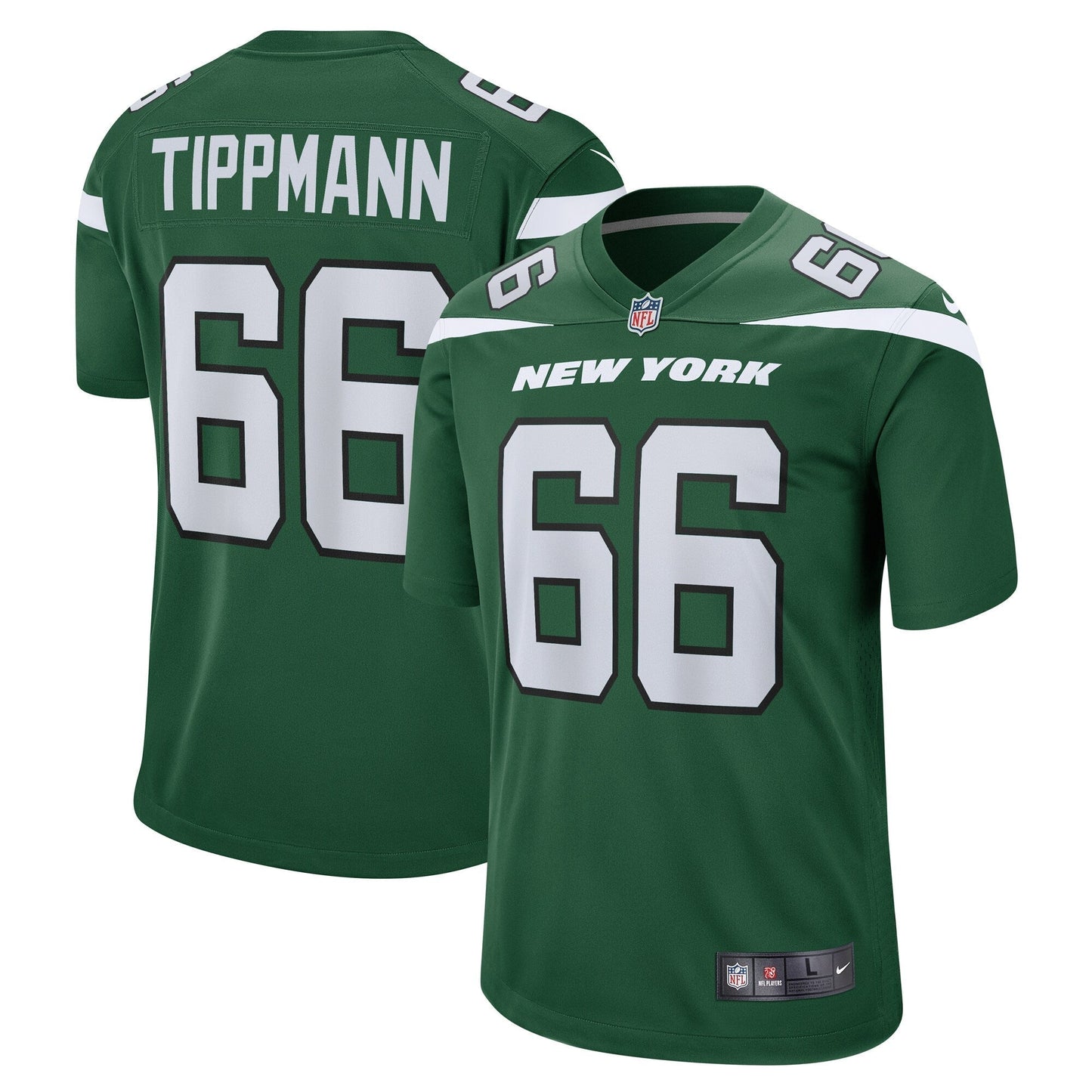 Joe Tippmann New York Jets Nike Game Jersey - Gotham Green football jersey product view 1