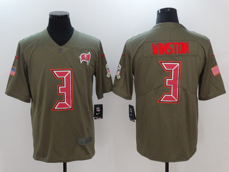 Men's Tampa Bay Buccaneers Jameis Winston #3 Brown Player Game Jersey1 football jersey product view 1