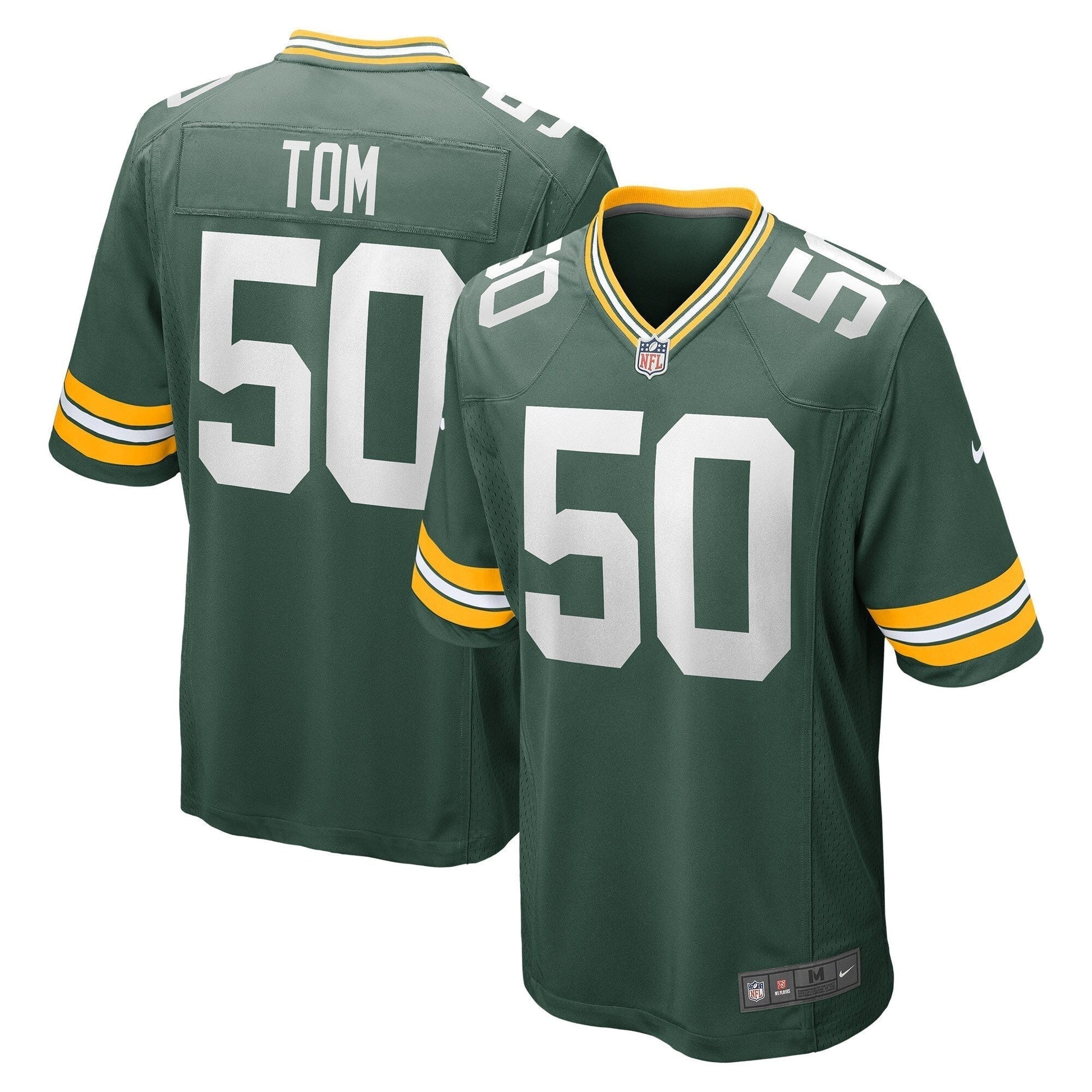 Zach Tom Green Bay Packers Nike Game Jersey - Green football jersey product view 1