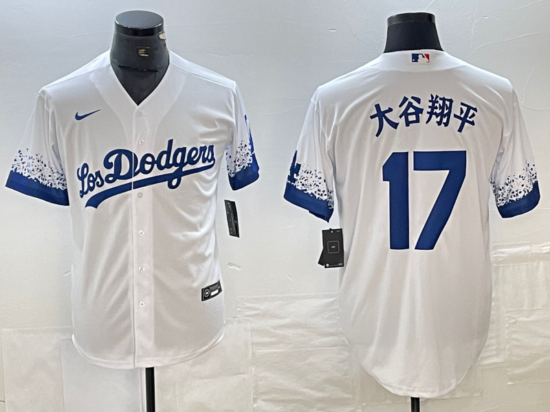 Men's Los Angeles Dodgers Shohei Ohtani #17 White Limited Game Jersey1 baseball jersey product view 1