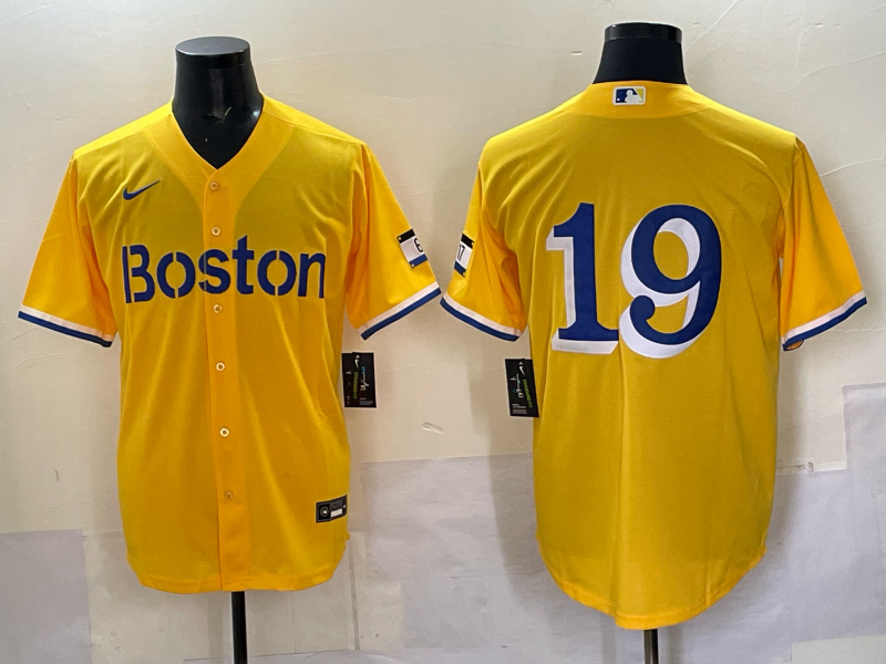 Men's Boston Red Sox Roman Anthony #19 Gold City Connect Limited Jersey baseball jersey product view 1