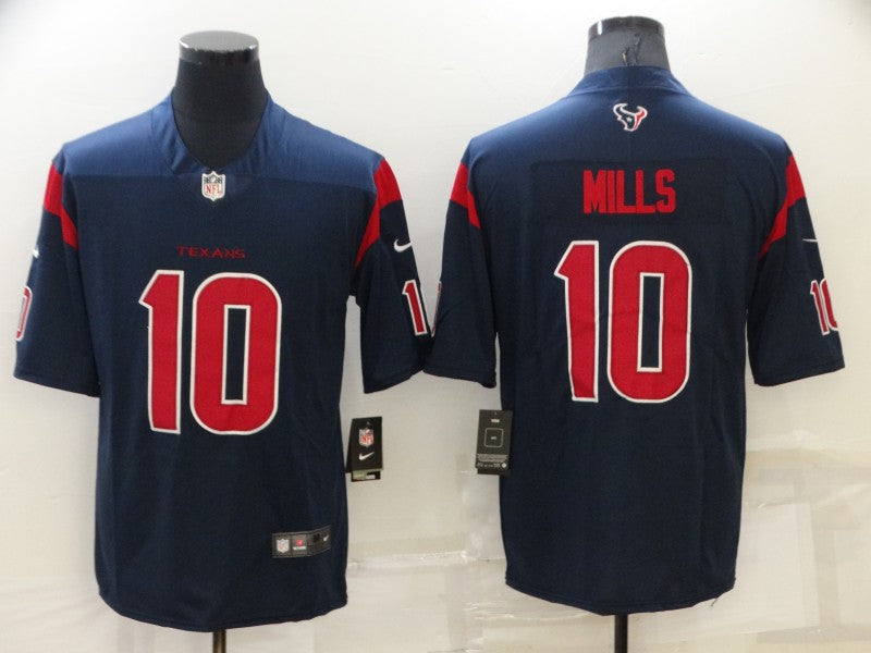 Men's Houston Texans Davis Mills #10 Navy Player Jersey1 football jersey product view 1
